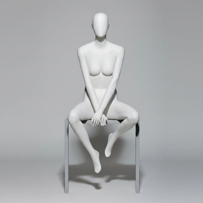 Female Seated Mannequin – Anthracite Grey (7016)