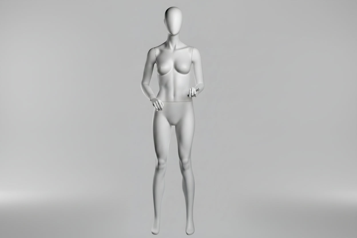 Female Tennis Player Mannequin - Light Grey (7046)