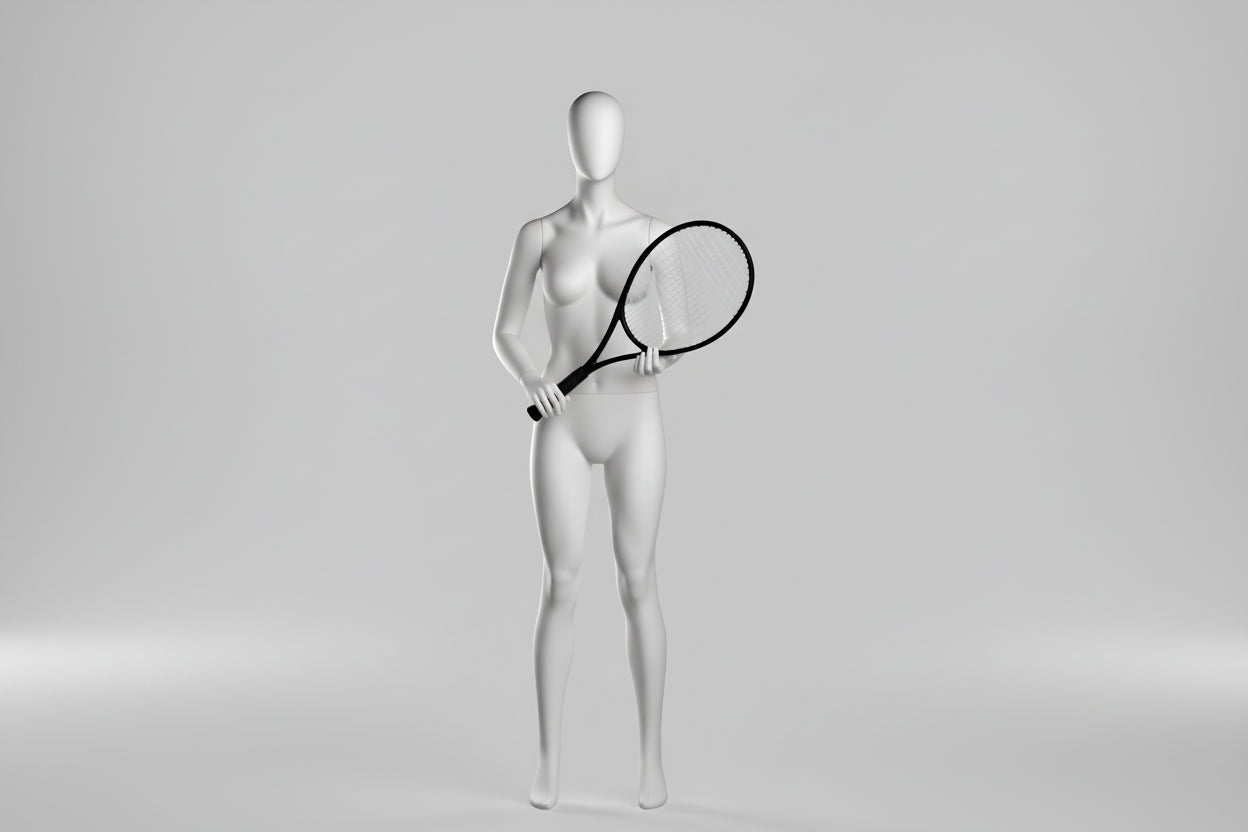 Female Tennis Player Mannequin - Light Grey (7046)