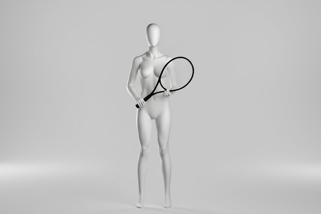 Female Tennis Player Mannequin - Light Grey (7046)
