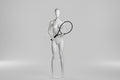 Female Tennis Player Mannequin - Light Grey (7046)