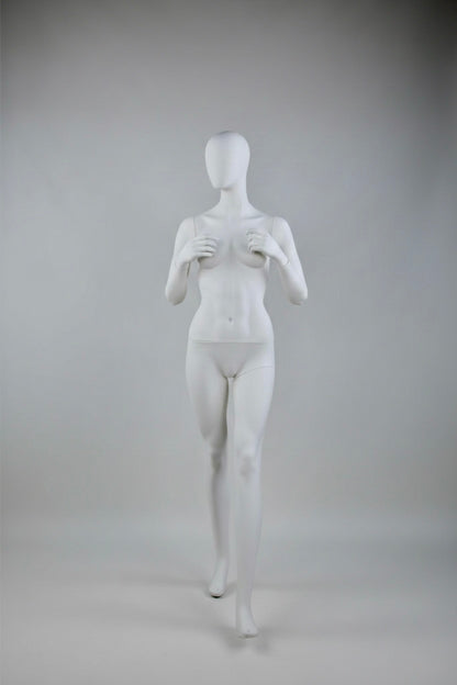Female Display Mannequin with Backpack - Light Grey Retail Display (7046)
