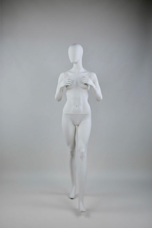 Female Display Mannequin with Backpack - Light Grey Retail Display (7046)
