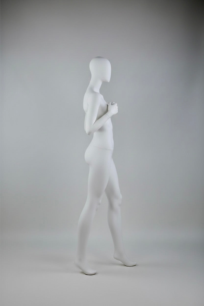 Female Display Mannequin with Backpack - Light Grey Retail Display (7046)