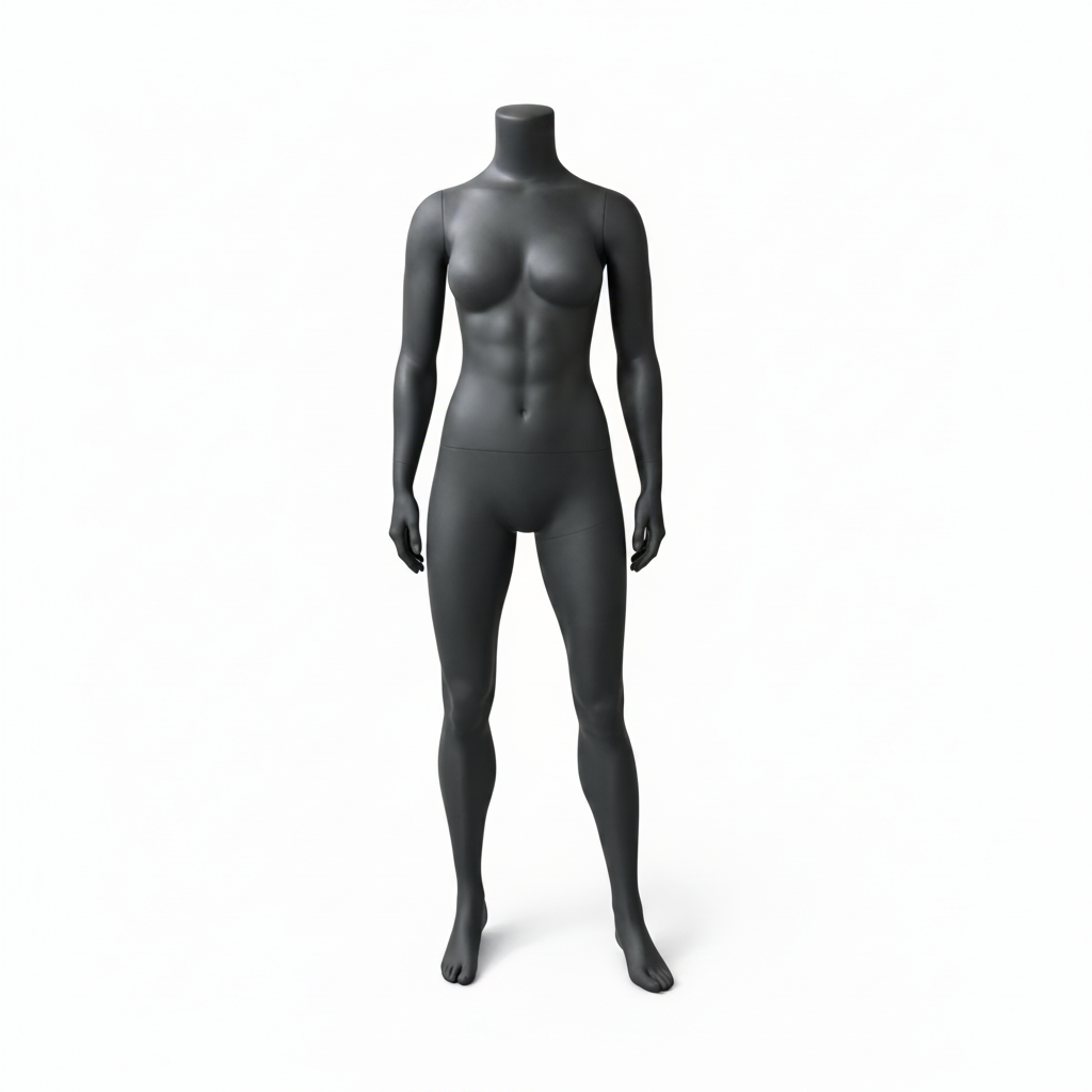 Female Headless Athletic Mannequin RAL 7043
