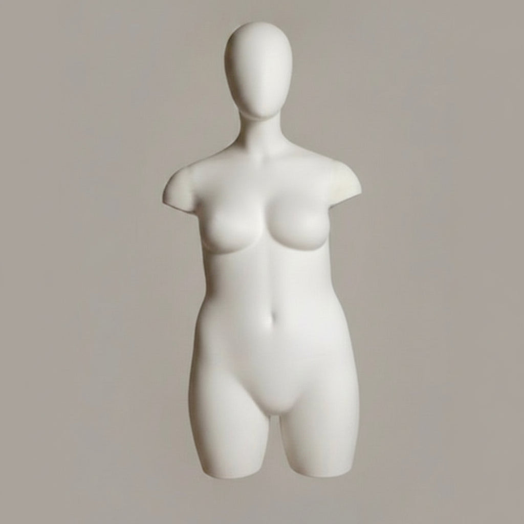 Female Lingerie Torso - Frosted with Black Base & Pole