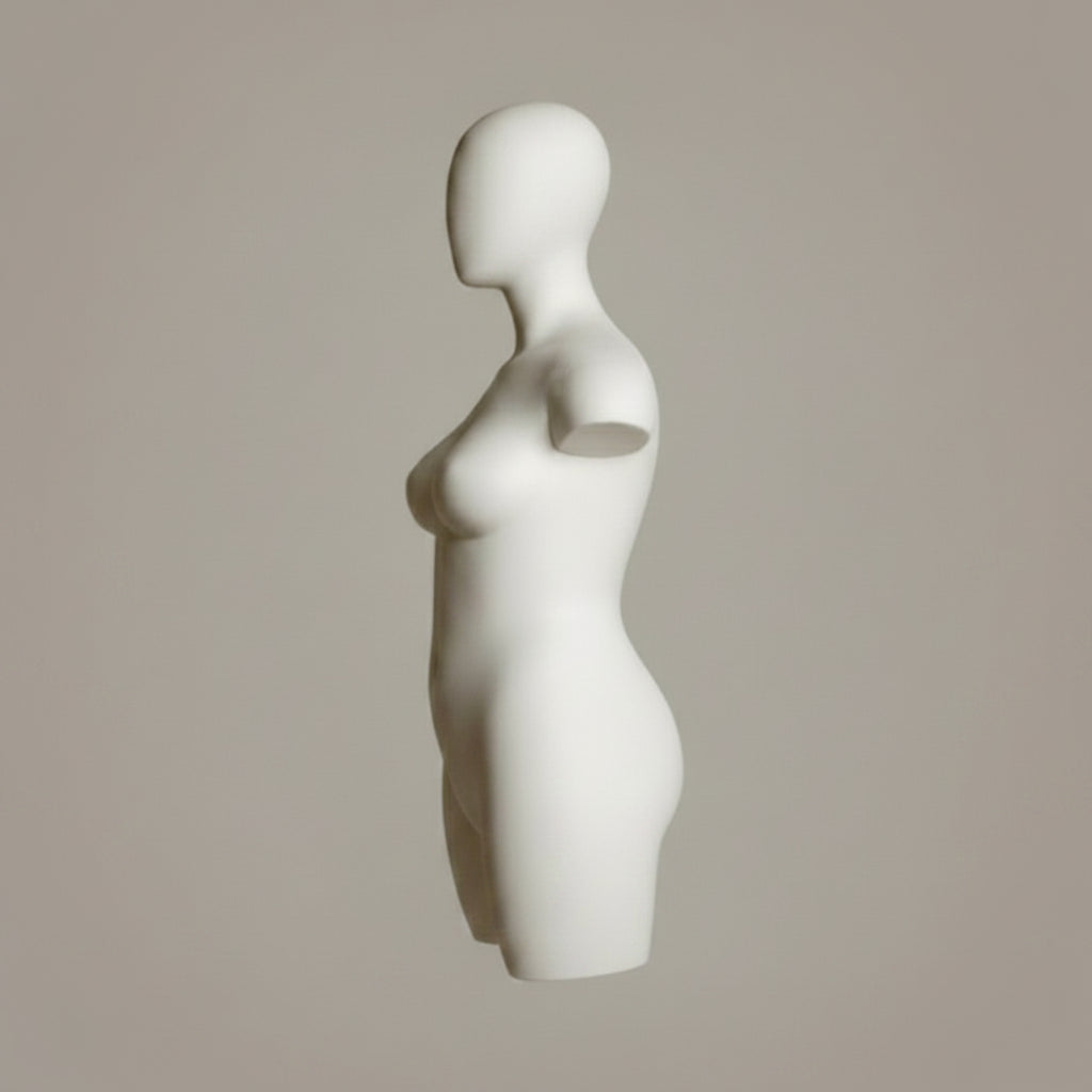 Female Lingerie Torso - Frosted with Black Base & Pole