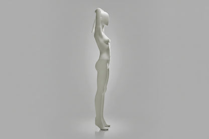 Female Sports FX Mannequin - Arms Behind Head Pose (Light Grey)