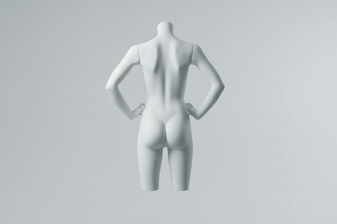 Female Torso Mannequin with Hands on Hips - White