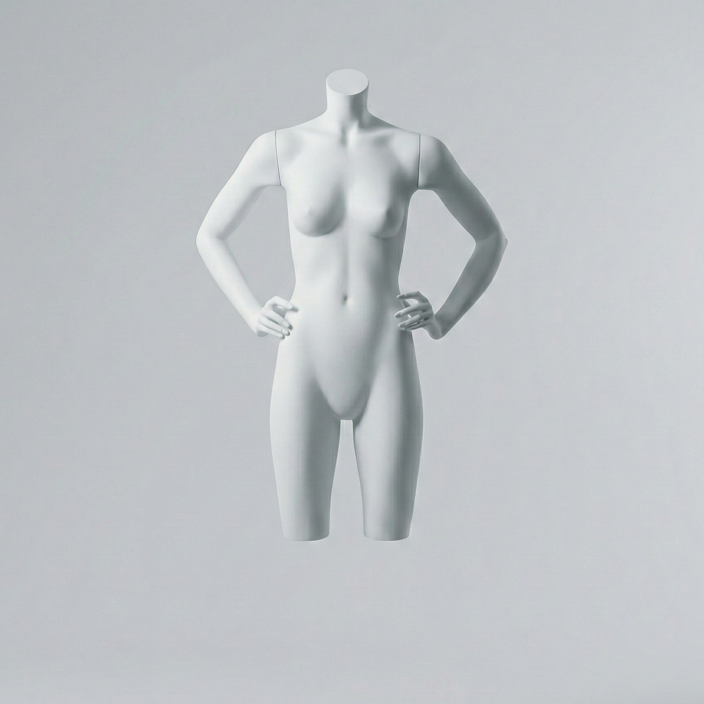 Female Torso Mannequin with Hands on Hips - White