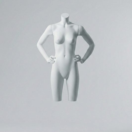 Female Torso Mannequin with Hands on Hips - White