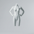 Female Torso Mannequin with Hands on Hips - White