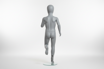 Kid’s Running Pose Mannequin – Traffic Grey B (RAL 7043)