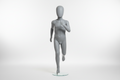 Kid’s Running Pose Mannequin – Traffic Grey B (RAL 7043)