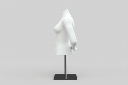 Women’s Torso Mannequin Bust with Base & Pole - Light Grey (7046)