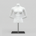 Women’s Torso Mannequin Bust with Base & Pole - Light Grey (7046)