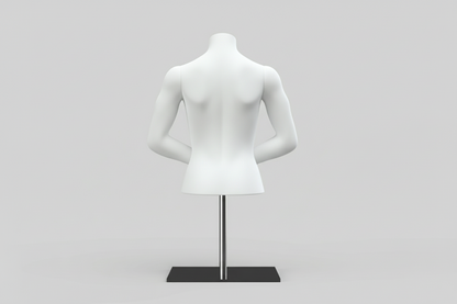 Women’s Torso Mannequin Bust with Base & Pole - Light Grey (7046)