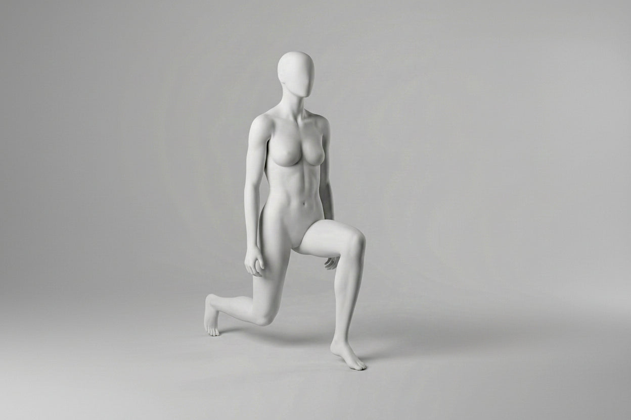 Female Lunge Mannequin - Light Grey (7046)