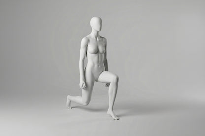 Female Lunge Mannequin - Light Grey (7046)