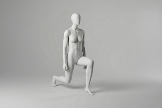 Female Lunge Mannequin - Light Grey (7046)