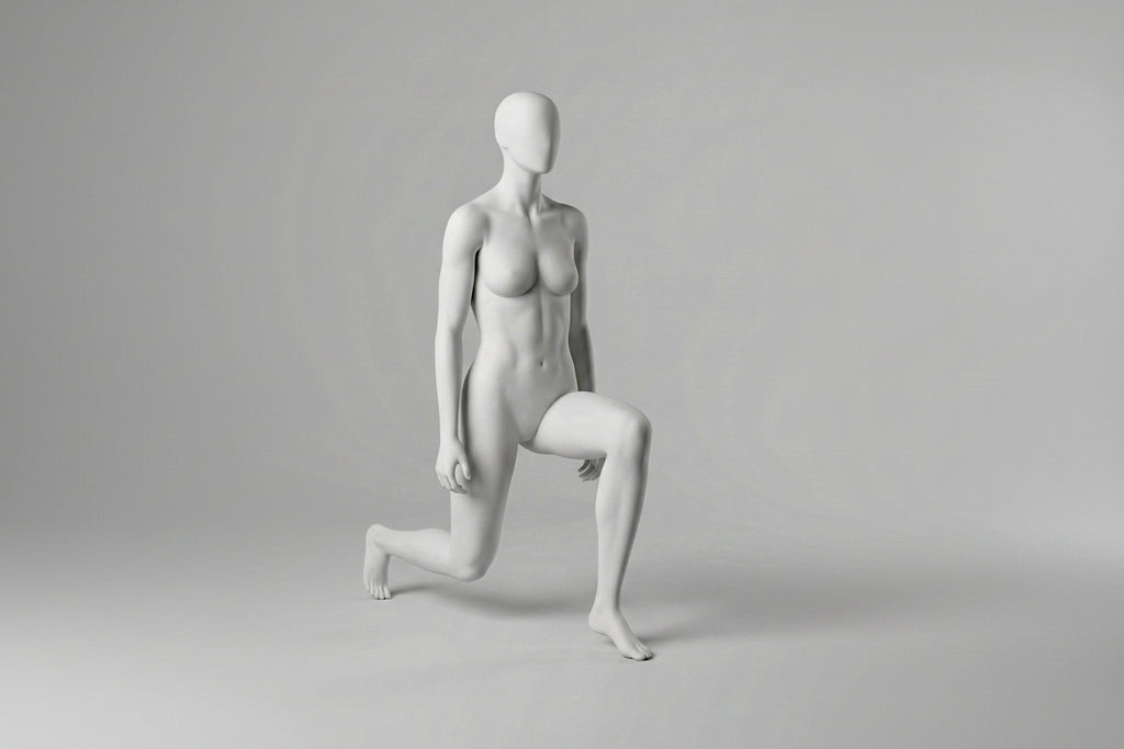 Female Lunge Mannequin - Light Grey (7046)