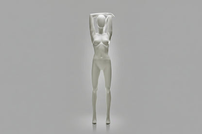 Female Sports FX Mannequin - Arms Behind Head Pose (Light Grey)
