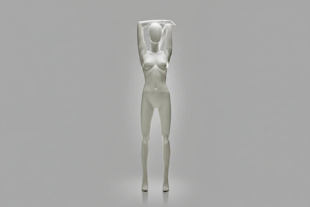 Female - Arms Behind Head Pose (Light Grey)