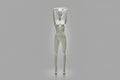Female Sports FX Mannequin - Arms Behind Head Pose (Light Grey)