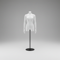 Headless Female Torso with Arms - White with Black Base & Pole