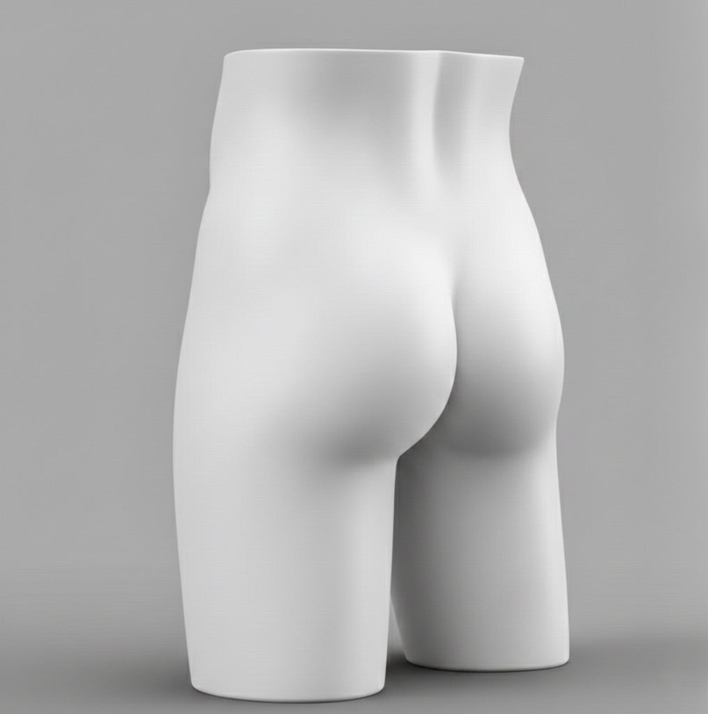 Male Hips Mannequin with Base & Pole - Light Grey (7046)