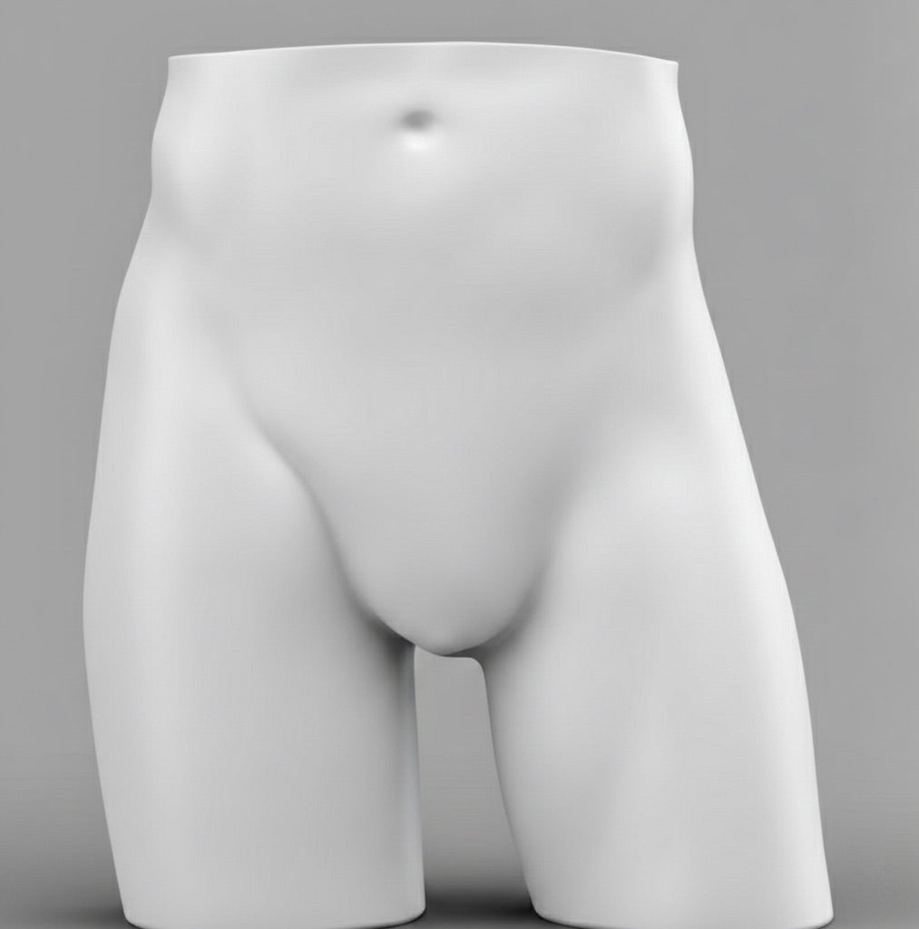 Male Hips Mannequin with Base & Pole - Light Grey (7046)