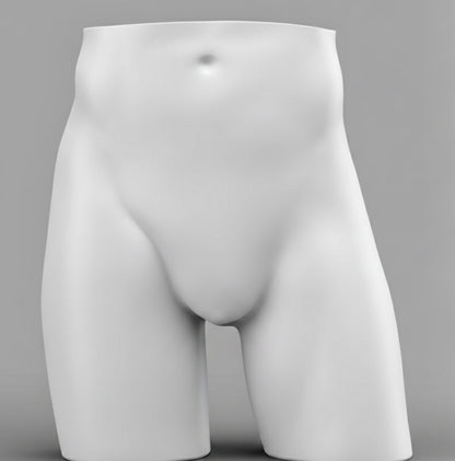 Male Hips Mannequin with Base & Pole - Light Grey (7046)