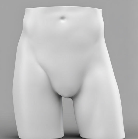 Male Hips Mannequin with Base & Pole - Light Grey (7046)
