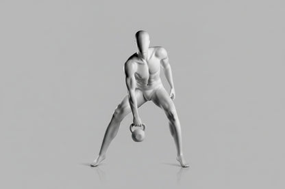 Male Fitness Mannequin with Kettlebell - Light Grey (7046)
