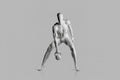 Male Fitness Mannequin with Kettlebell - Light Grey (7046)