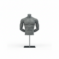 Men’s Bust Mannequin with Base & Pole - Dark Grey (7043)