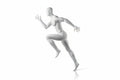 Male Sprinter Mannequin with Base & Pole - Light Grey (7046)