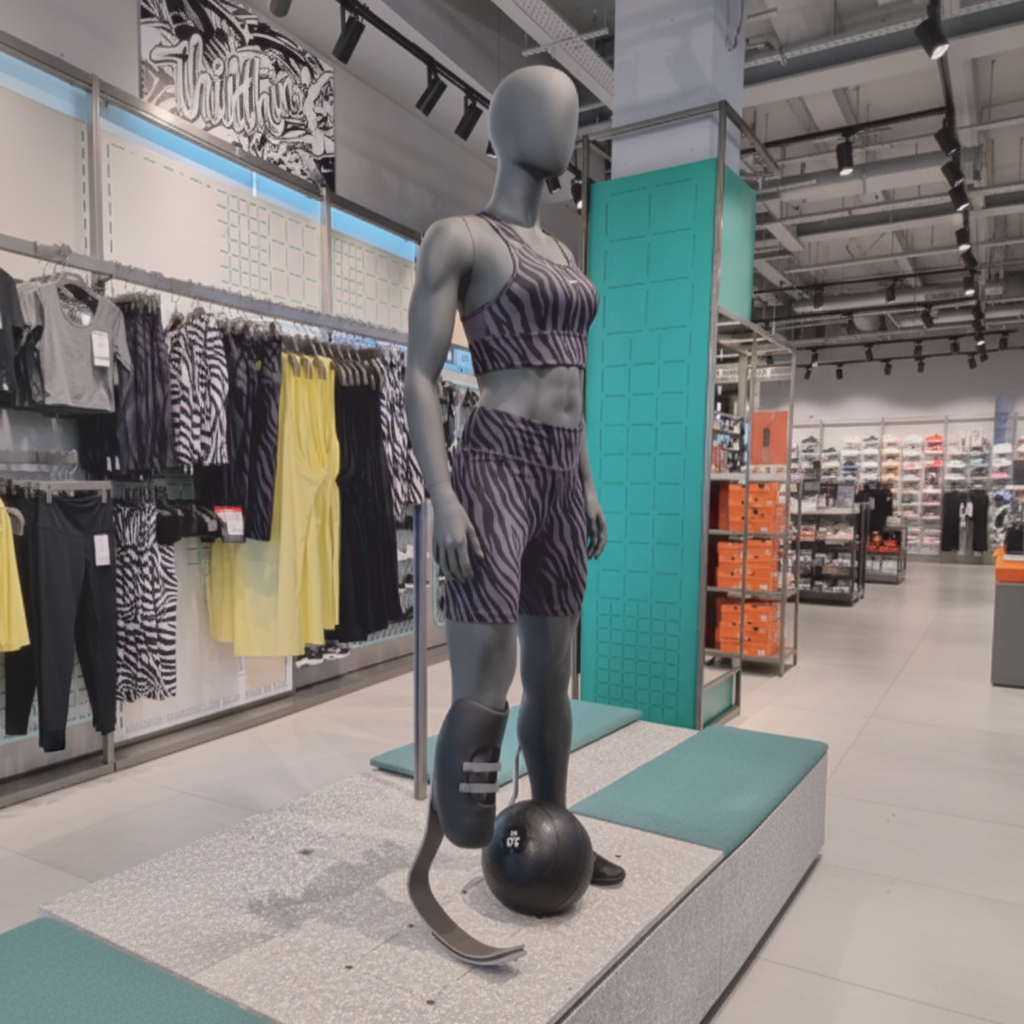 Female Blade Runner Mannequin (Paralympic Style) - Light Grey (7046)