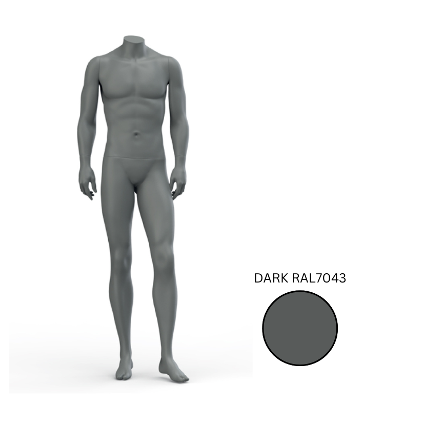 Headless Male Lifestyle Mannequin - Dark Grey (7043)