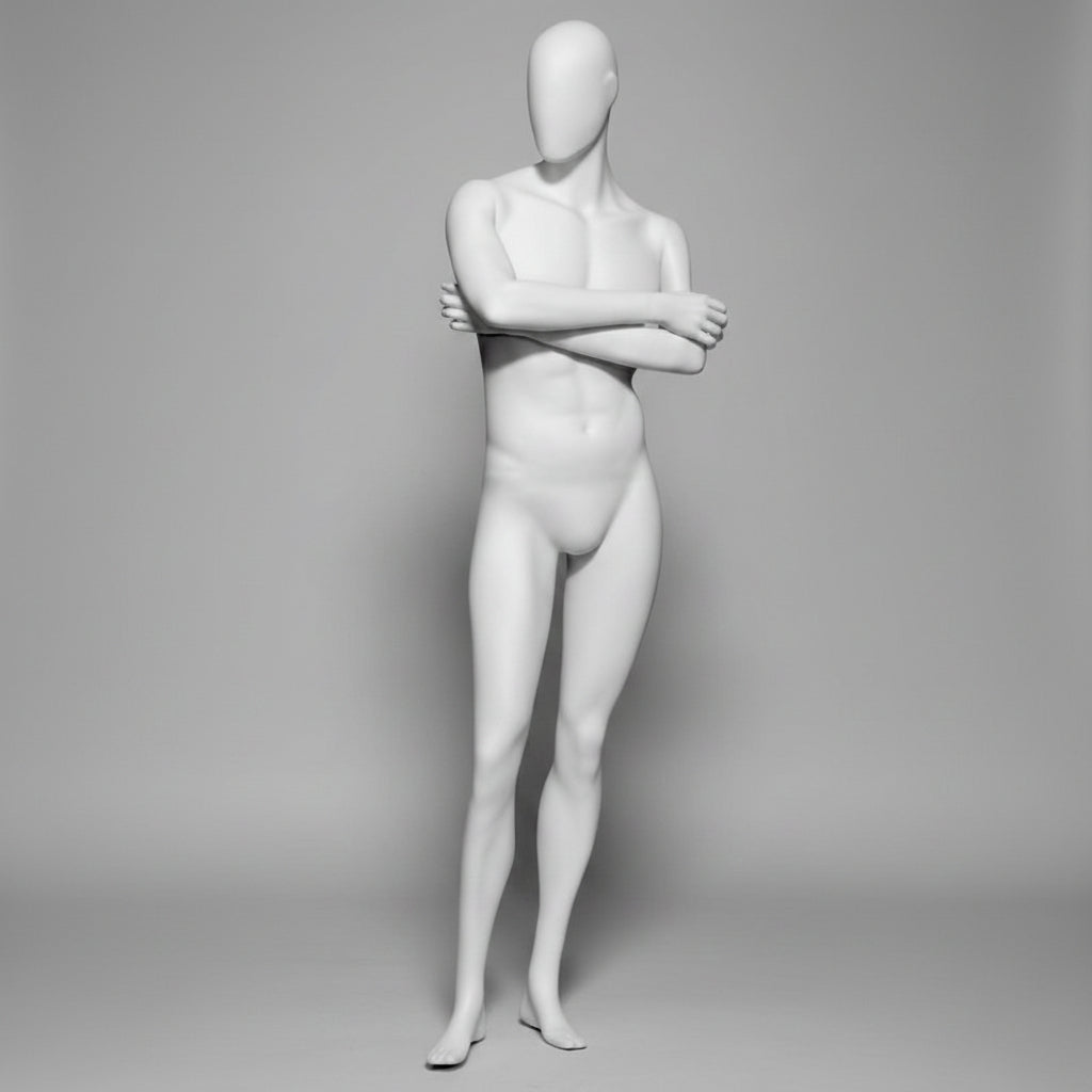 Male Mannequin Arms Crossed Pose - Anthracite Grey (7016)