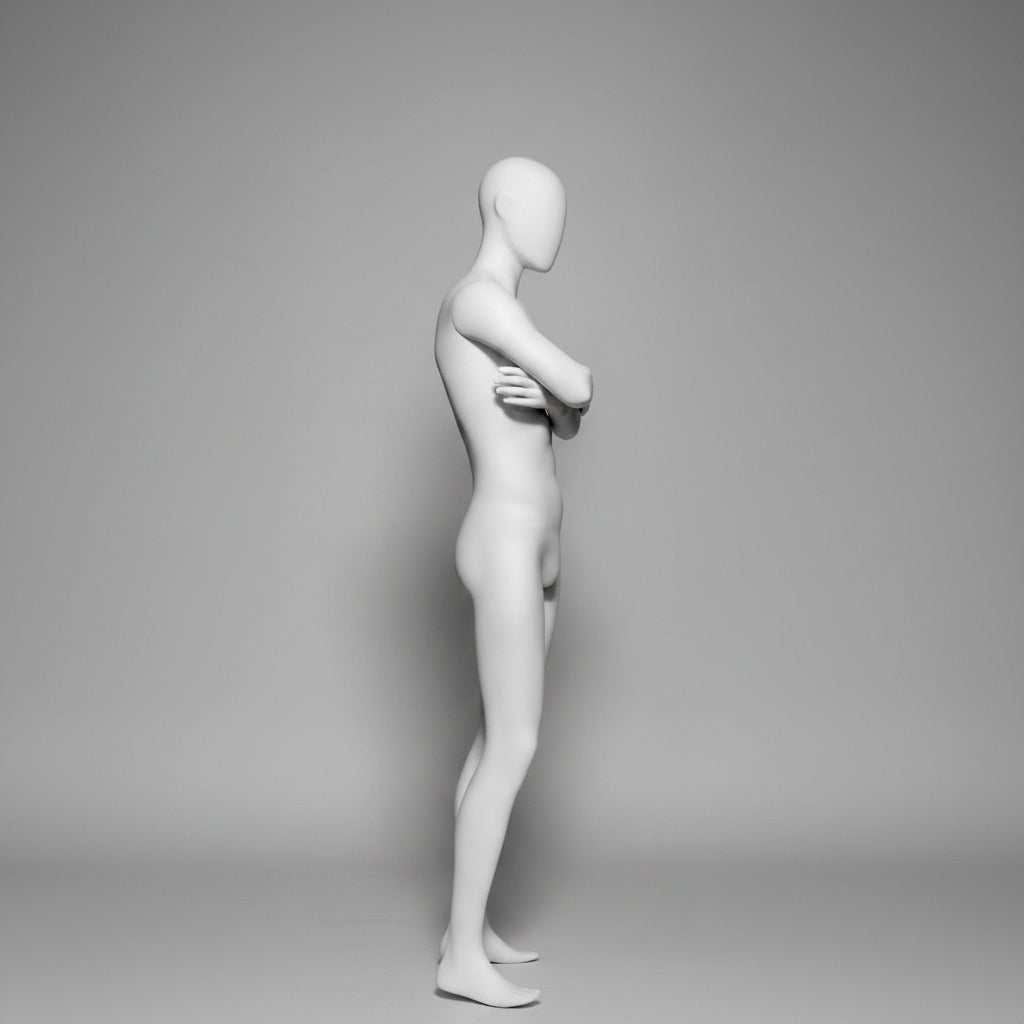 Male Mannequin Arms Crossed Pose - Anthracite Grey (7016)