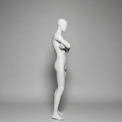 Male Mannequin Arms Crossed Pose - Anthracite Grey (7016)