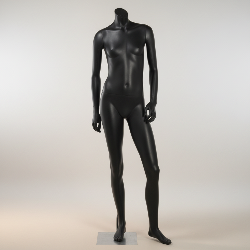 Headless YAG Girl Mannequin – RAL 7043 (Dark Grey)