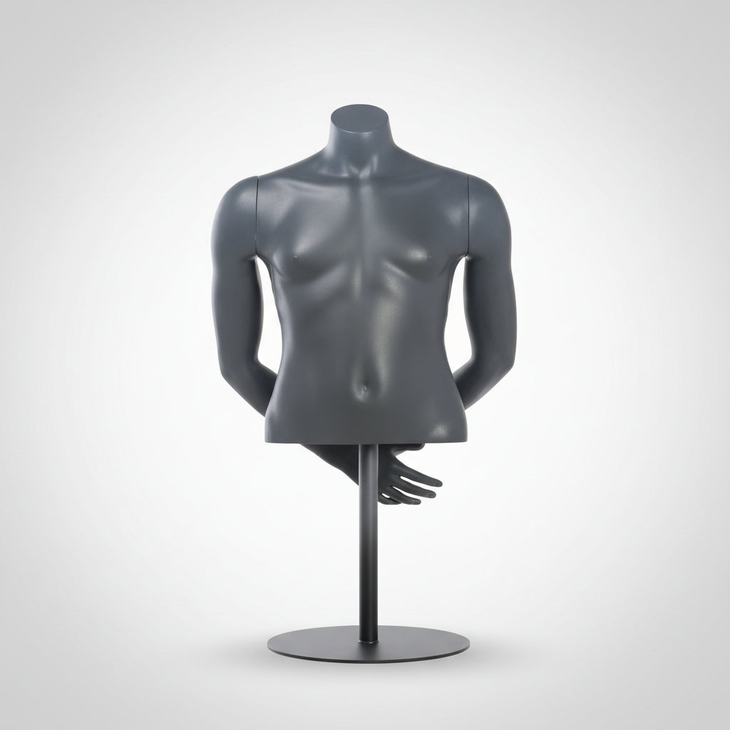 Youth Bust Mannequin – RAL 7046 (Light Grey)