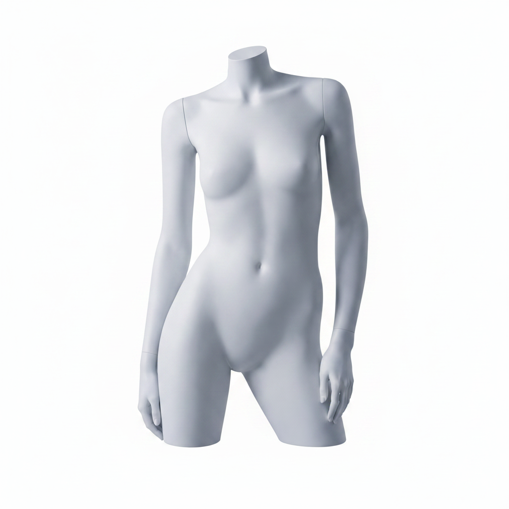 Female 3/4Torso Mannequin - Light Grey (7046)