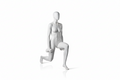 Female Fitness Mannequin – Dynamic Lunge Pose (Abstract Head)