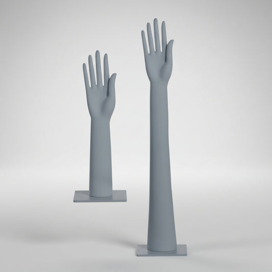 Male Long Hand Display - Light Grey (RAL 7046)