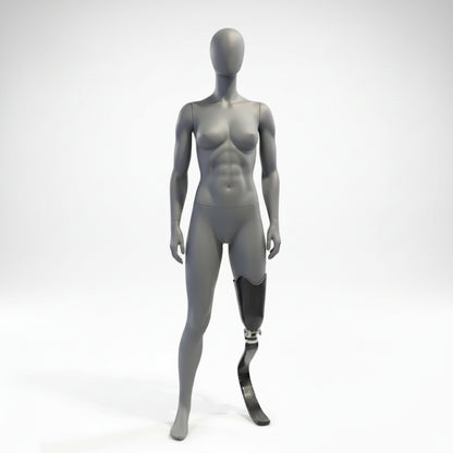 Female Blade Runner Mannequin (Paralympic Style) - Light Grey (7046)